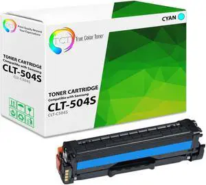 True Color Toner 504S Cyan Toner Cartridge - Premium Compatible Replacement for Samsung CLT-C504S Cyan Works With Samsung CLP-415N 415NW CLX-4195N