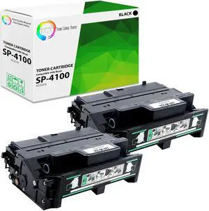 True Color Toner SP-4100 Toner Cartridge 2 Pack - Premium Compatible Replacement for Ricoh Aficio SP-4100 402809 Black Works With Ricoh Aficio SP4100SF SP4110N SP4110SF