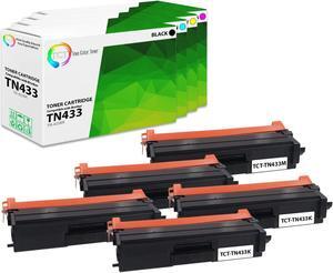 True Color Toner TN433 Toner Cartridge 5 Pack - Premium Compatible Replacement for Brother TN-433 TN433BK TN433C TN433M TN433Y High Yield Works With Brother HL-L8260CDW L8360CDW MFC-L8610CDW