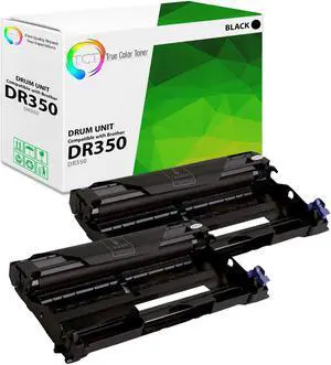 True Color Toner DR350 Drum Unit 2 Pack- Premium Compatible Replacement for Brother DR-350 Works With Brother HL-2030 2040 2070N DCP-7020 FAX-2820 2825 2850 2910 MFC-7220 7225N 7420 7820