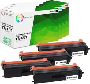 True Color Toner TN431 Toner Cartridge 4 Pack - Premium Compatible Replacement for Brother TN431BK TN431C TN431M TN431Y Works With Brother HL-L8260CDW L8360CDW L8360CDWT MFC-L8610CDW