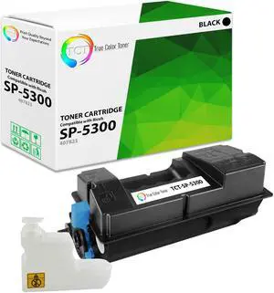 True Color Toner SP-5300 Toner Cartridge - Premium Compatible Replacement for Ricoh Aficio SP-5300 407823 Black Works With Ricoh Aficio SP5300DN SP5310DN MP 501SPF
