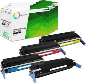True Color Toner 645A Toner Cartridge 4 Pack - Premium Compatible Replacement for HP 645A C9730A C9731A C9732A C9733A Works With HP Color LaserJet 5500DN 5500DTN 5550N