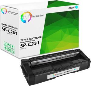 True Color Toner SP231 Cyan Toner Cartridge - Premium Compatible Replacement for Ricoh Aficio Type SPC310HA 406476 Cyan High Yield Works With Ricoh Aficio SP C231N C231SF C232DN C232SF