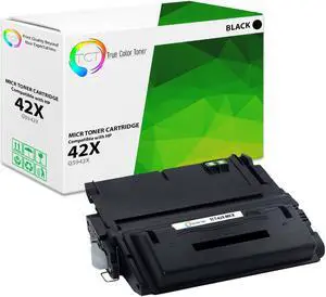 TCT 42X MICR TAA Compliant MICR Toner Cartridge - Premium Compatible Replacement for HP 42X Q5942X MICR High Yield Black Works With HP LaserJet 4250 4250DTN 4250DTNSL Printers