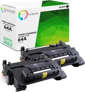 True Color Toner 64A Toner Cartridge 2 Pack - Premium Compatible Replacement for HP 64A CC364A Black Works With HP LaserJet P4014 P4015N P4015X P4515N P4515X