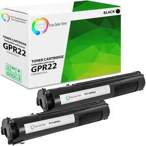 True Color Toner GPR22 Toner Cartridge 2 Pack - Premium Compatible Replacement for Canon GPR-22 0386B003AA Black Works With ImageRunner 1023 1023N 1023IF