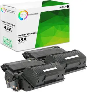 True Color Toner 45A Toner Cartridge 2 Pack - Premium Compatible Replacement for HP 45A Q5945A Black Works With HP LaserJet M4345XS M4345XM 4345 4345XM 4345X 4345XS