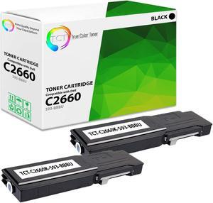 True Color Toner 2660 Black Toner Cartridge 2 Pack - Premium Compatible Replacement for Dell C2660K 593-BBBU Black High Yield Works With Dell C2660DN C2665DNF