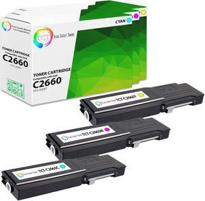 True Color Toner 2660 Color Toner Cartridge 3 Pack - Premium Compatible Replacement for Dell C2660DN C2665DNF
