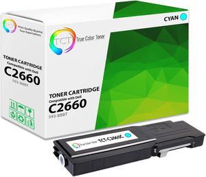 True Color Toner 2660 Cyan Toner Cartridge - Premium Compatible Replacement for Dell C2660C 593-BBBT Cyan High Yield Works With Dell C2660DN C2665DNF