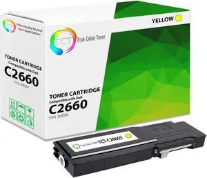 True Color Toner 2660 Yellow Toner Cartridge - Premium Compatible Replacement for Dell C2660Y 593-BBBR Yellow High Yield Works With Dell C2660DN C2665DNF True Color Toner 2660 Yellow Toner Cartridge - Premium Compatible Replacement for Dell C2660Y 593-BBBR Yellow High Yield Works With Dell C2660DN C2665DNF