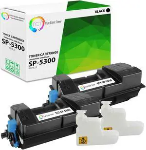 True Color Toner SP-5300 Toner Cartridge 2 Pack - Premium Compatible Replacement for Ricoh Aficio SP-5300 407823 Black Works With Ricoh Aficio SP5300DN SP5310DN MP 501SPF