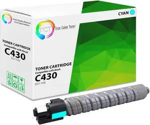 True Color Toner C430 Cyan Toner Cartridge - Premium Compatible Replacement for Ricoh Aficio C430 821108 Cyan Works With Ricoh Aficio SP C430 C431 C435 C440