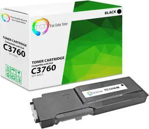 True Color Toner 3760 Black Toner Cartridge - Premium Compatible Replacement for Dell 331-8421 Black Works With Dell C3760 C3760DN C3760N