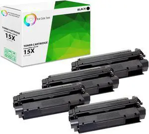 True Color Toner 15X Toner Cartridge 4 Pack - Premium Compatible Replacement for HP 15X C7115X Black High Yield Works With HP LaserJet 1000 1005 1150 1200 1220 1220SE 1300 3300MFP 3320 3330