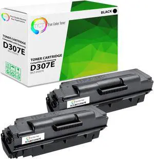 True Color Toner D307E Toner Cartridge 2 Pack - Premium Compatible Replacement for Samsung MLT-D307E Black Extra High Yield Works With Samsung ML-5010ND