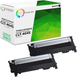 True Color Toner 404S Black Toner Cartridge 2 Pack - Premium Compatible Replacement for Samsung CLT-404S CLT-K404S Black Works With Samsung Xpress C430W C480FW