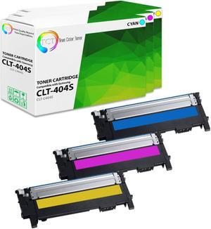 True Color Toner 404S Color Toner Cartridge 3 Pack - Premium Compatible Replacement for Samsung CLT-404S CLT-C404S CLT-M404S CLT-Y404S Works With Samsung Xpress C430W C480FW
