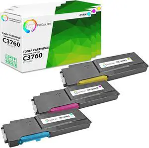 True Color Toner 3760 Color Toner Cartridge 3 Pack - Premium Compatible Replacement for Dell 331-8432 331-8431 331-8430 Works With Dell C3760 C3760DN C3760N True Color Toner 3760 Color Toner Cartridge 3 Pack - Premium Compatible Replacement for Dell 331-8432 331-8431 331-8430 Works With Dell C3760 C3760DN C3760N