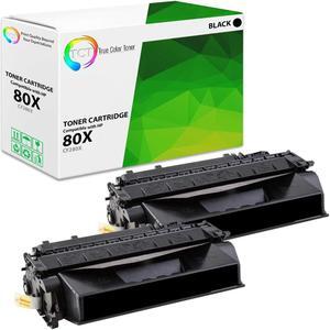 True Color Toner 80X Toner Cartridge 2 Pack - Premium Compatible Replacement for HP 80X CF280X Black High Yield Works With HP LaserJet Pro 400 M401A M401D M401N M401DN M401DNE M401DW MFP