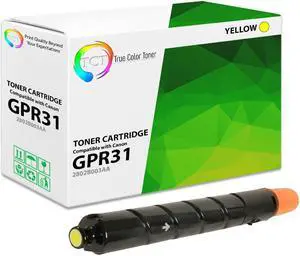 True Color Toner GPR31 Yellow Toner Cartridge - Premium Compatible Replacement for Canon GPR-31 2802B003AA Yellow Works With Canon ImageRunner C5030 C5035 C5235