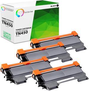 True Color Toner TN450 Toner Cartridge 4 Pack - Premium Compatible Replacement for Brother TN450 Black High Yield Works With Brother HL-2220 2230 2240 2270 MFC-7360 7860DW DCP-7060 7070DW