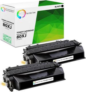 True Color Toner 80XJ Jumbo Toner Cartridge 2 Pack - Premium Compatible Replacement for HP 80X CF280X Black High Yield Jumbo Works With HP LaserJet Pro 400 M401A M401D M401DN