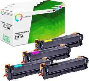True Color Toner 201A Toner Cartridge 4 Pack - Premium Compatible Replacement for HP 201A CF400A CF401A CF402A CF403A Works With HP Color LaserJet M277DW M277N M252DW M252N