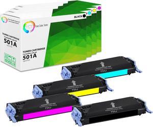 True Color Toner 501A 502A Toner Cartridge 4 Pack - Premium Compatible Replacement for HP 501A 502A Q6470A Q6471A Q6472A Q6473A Works With HP Color LaserJet 3600 3600N 3600DN True Color Toner 501A 502A Toner Cartridge 4 Pack - Premium Compatible Replacement for HP 501A 502A Q6470A Q6471A Q6472A Q6473A Works With HP Color LaserJet 3600 3600N 3600DN