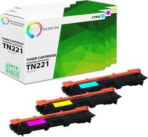 TCT TN221 Color Toner Cartridge 3 Pack - Premium Compatible Replacement for Brother TN-221 TN221C TN221M TN221Y Works With Brother HL-3140 3150 MFC-9130 DCP-9020