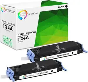 True Color Toner 124A Black Toner Cartridge 2 Pack - Premium Compatible Replacement for HP 124A Q6000A Black Works With HP Color LaserJet 2600N 1600 2605N CM1015 MFP CM1017 True Color Toner 124A Black Toner Cartridge 2 Pack - Premium Compatible Replacement for HP 124A Q6000A Black Works With HP Color LaserJet 2600N 1600 2605N CM1015 MFP CM1017