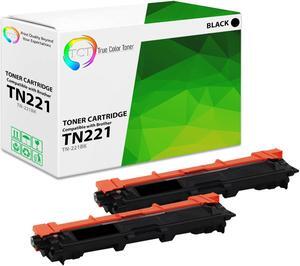 True Color Toner TN221 Black Toner Cartridge 2 Pack - Premium Compatible Replacement for Brother TN221BK Black Works With Brother HL-3140 3150 3152 3170 MFC-9130 9140 9330 9340 DCP-9020
