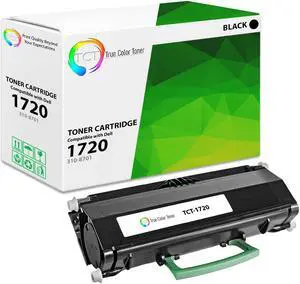True Color Toner 1720 Toner Cartridge - Premium Compatible Replacement for Dell 310-8701 310-8702 310-8708 310-8709 Black Works With Dell 1720 1720N