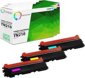 True Color Toner TN210 Color Toner Cartridge 3 Pack - Premium Compatible Replacement for Brother TN-210 TN210C TN210M TN210Y Works With Brother HL-3040 3070 MFC-9010 9120 9320