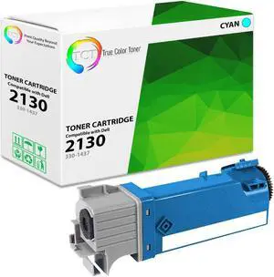 True Color Toner 2130 Cyan Toner Cartridge - Premium Compatible Replacement for Dell 3301437 330-1437 2130C Cyan Works With Dell 2130 2130CN 2135CN