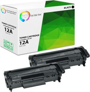 True Color Toner 12A Toner Cartridge 2 Pack - Premium Compatible Replacement for HP 12A Q2612A Black Works With HP LaserJet 1010 1012 1015 1018 1020 1022 3015 3020 3030 3050 3055