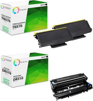 TCT TN570 Toner Cartridge 2 Pack and DR510 Drum Unit - Premium Compatible Replacements for Brother DCP-8040 8045 HL-5140 5150 MFC-8120 8220 8440 8640