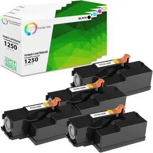 True Color Toner 1250 Toner Cartridge 4 Pack - Premium Compatible Replacement for Dell 1350CNW 1355CN C1760NW C1765NF