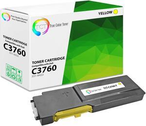 True Color Toner 3760 Yellow Toner Cartridge - Premium Compatible Replacement for Dell 331-8422 331-8426 331-8430 Yellow Works With Dell C3760 C3760DN C3760N