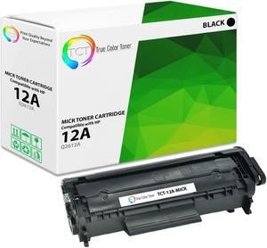True Color Toner 12A MICR Toner Cartridge - Premium Compatible Replacement for HP 12A Q2612A MICR Black Works With HP Laserjet 1020 1022 3050 1018 1012 3015 3055 1022n M1319F 3030 3052 1010