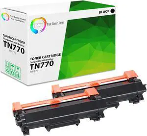 True Color Toner TN770 Toner Cartridge 2 Pack - Premium Compatible Replacement for Brother TN-770 TN770 Black Super High Yield Works With Brother MFC-L2750DW L2750DWXL HL-L2370DW L2370DWXL