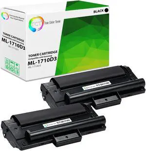 True Color Toner 1710D3 Toner Cartridge 2 Pack - Premium Compatible Replacement for Samsung ML-1710D3 Black Works With Samsung ML-1410 1500 1510 1510B 1520