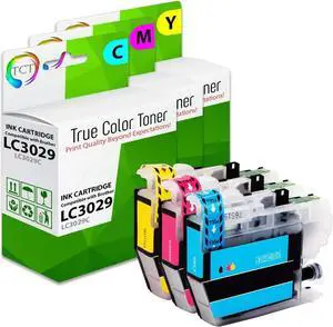 True Color Toner LC3029 Color Ink Cartridge 3 Pack - Premium Compatible Replacement for Brother LC3029C LC3029M LC3029Y High Yield Works With Brother MFC-J5830DW J5830DW XL J6535DW