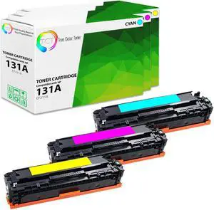 True Color Toner 131A Color Toner Cartridge 3 Pack - Premium Compatible Replacement for HP 131A CF211A CF212A CF213A Works With HP LaserJet Pro 200 Color M251NW MFP M276N