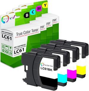 True Color Toner LC61 Ink Cartridge 4 Pack - Premium Compatible Replacement for Brother LC-61 LC61BK LC61C LC61M LC61Y Works With Brother DCP165C MFC250C 255CW True Color Toner LC61 Ink Cartridge 4 Pack - Premium Compatible Replacement for Brother LC-61 LC61BK LC61C LC61M LC61Y Works With Brother DCP165C MFC250C 255CW
