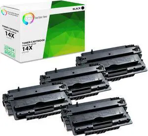True Color Toner 14X Toner Cartridge 4 Pack - Premium Compatible Replacement for HP 14X CF214X Black High Yield Works With HP LaserJet Enterprise 700 M712DN M712N M712XH M725Z+ MFP M725DN