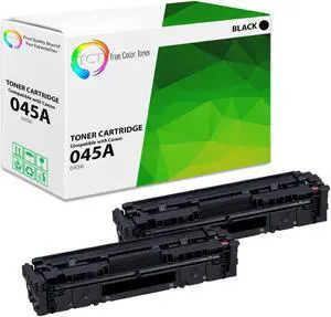 True Color Toner 045A Black Toner Cartridge 2 Pack - Premium Compatible Replacement for Canon 045 Black Works With Canon Color ImageClass MF634CDW MF632CDW LBP612CDW