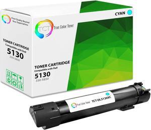 True Color Toner 5130 Cyan Toner Cartridge - Premium Compatible Replacement for Dell 330-5850 Cyan High Yield Works With Dell 5120 5120cdn 5130 5130CDN 5140 5140cdn
