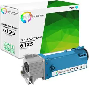 True Color Toner 6125 Cyan Toner Cartridge - Premium Compatible Replacement for Xerox 106R01331 Cyan Works With Xerox Phaser 6125 6125N